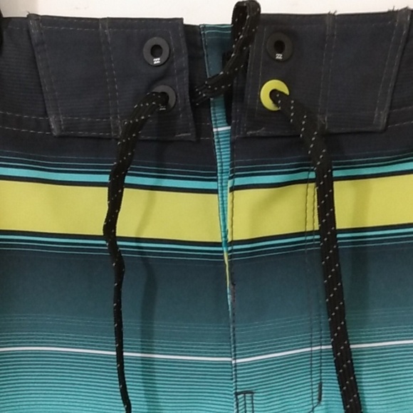 BILLABONG CARGO BLACK LIME STRIPE BOARD SHORTS SWIM TRUNKS SIZE 32 NWT - Picture 5 of 6